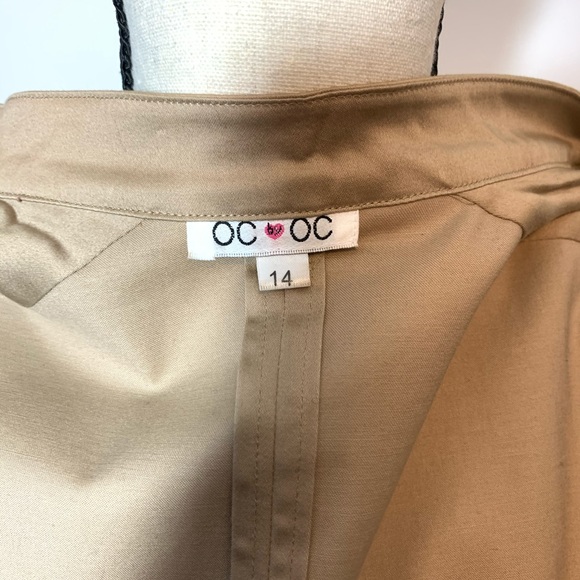 OC by OC Beige dress with gold buttons size 12-14 - Picture 10 of 10